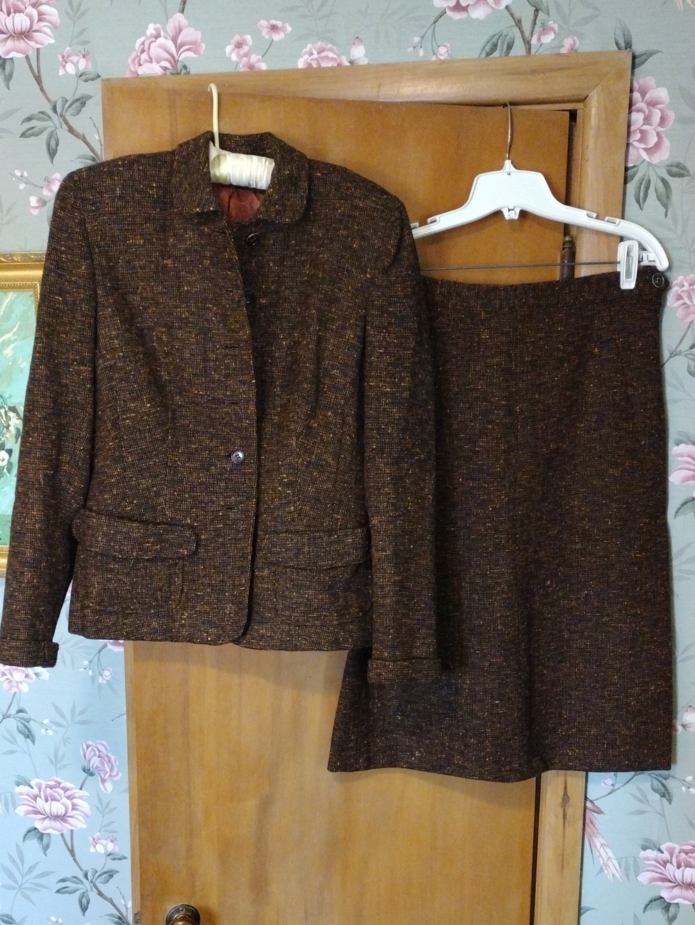 1950s Brown Tweed Ladies Suit Set